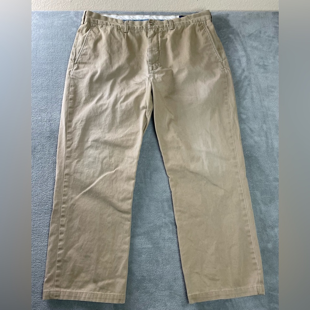 Ralph Lauren Mens Cotton Twill Chino Khaki Beige Polo Pony Slacks Pants 38x26